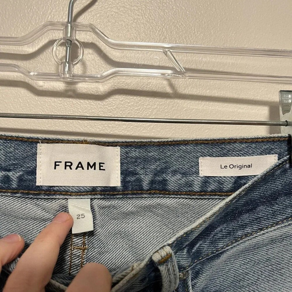 FRAME Le‎ Original Distressed Button Fly Jeans in Sunkissed Blue Size 25 - Picture 4 of 8